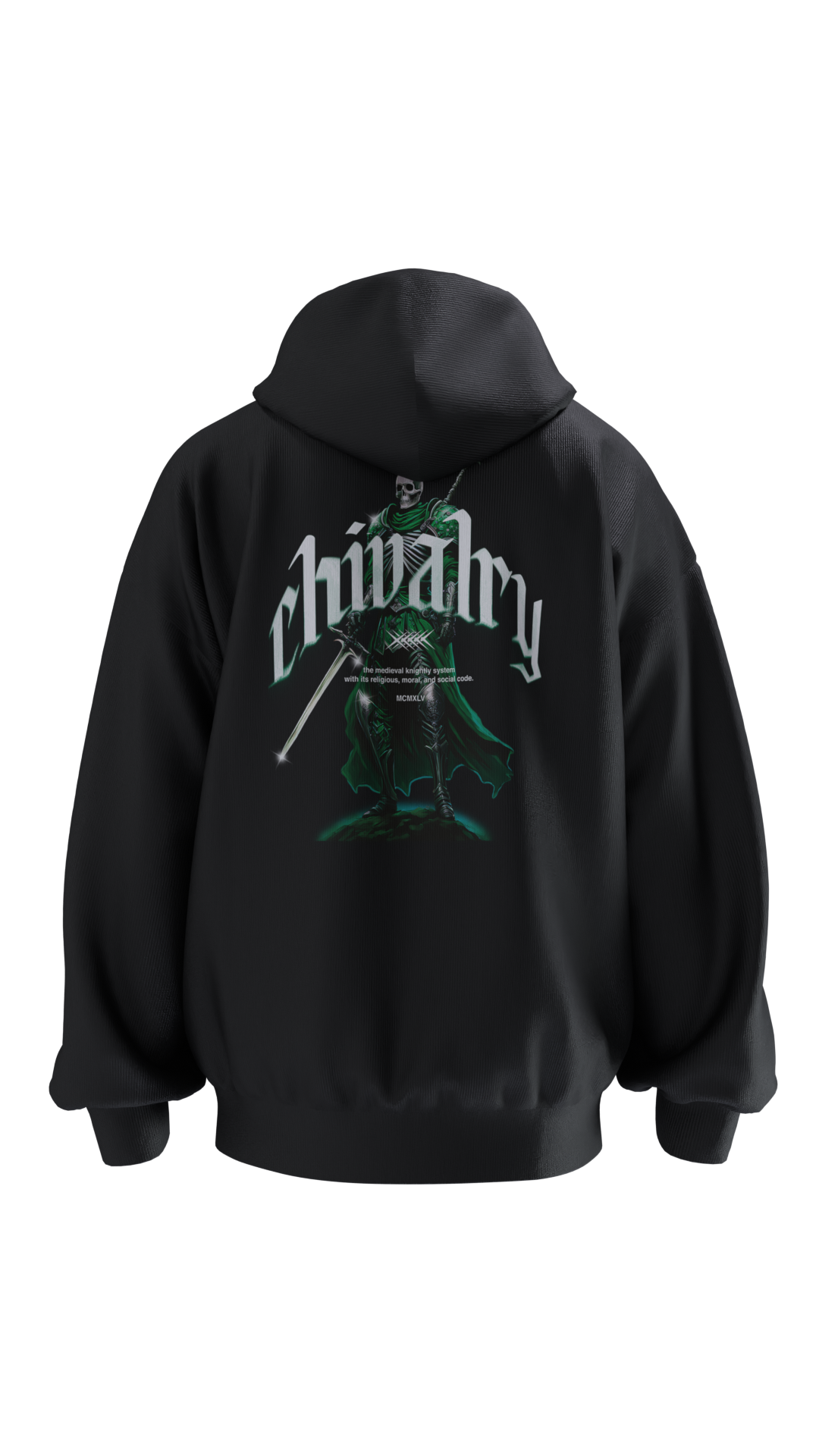 chivalry_sweatshirt_280G_back_black_and_green