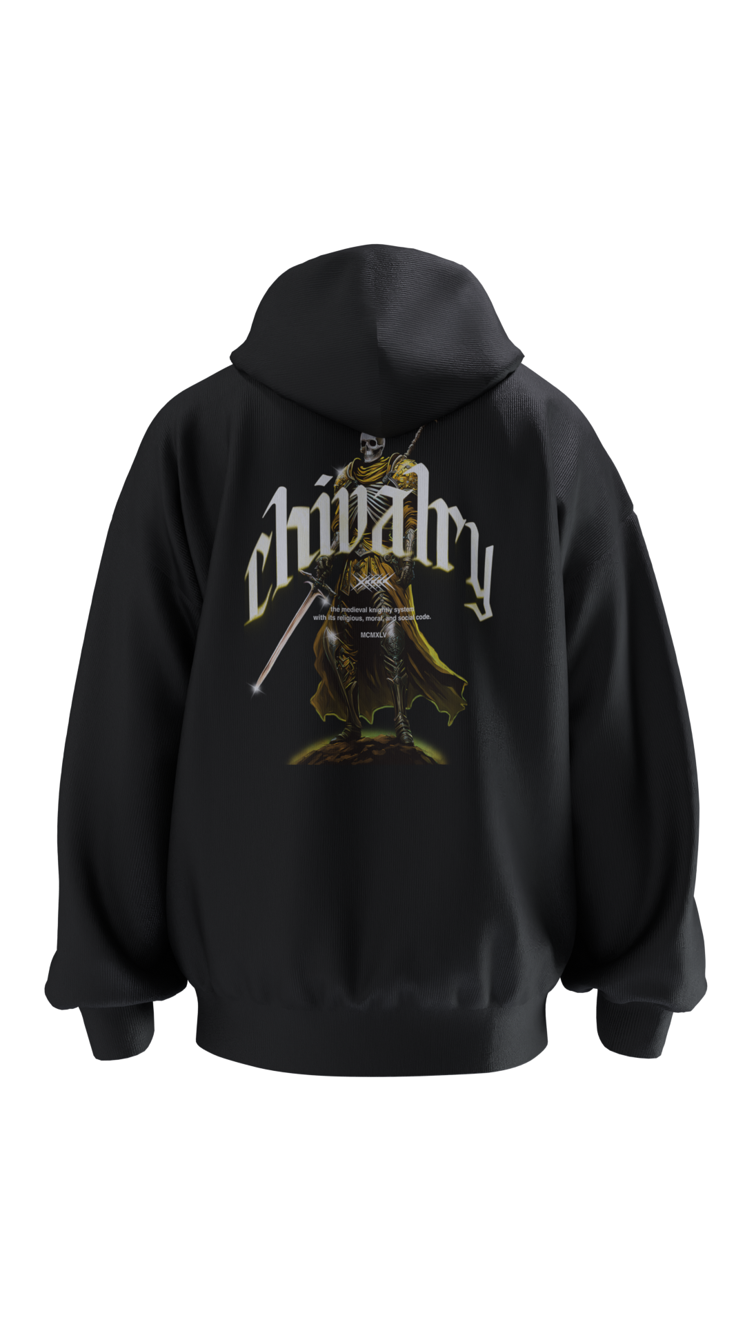 chivalry_sweatshirt_280G_back_black_and_yellow